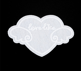 Термоаппликация "love like" Белый LA549 85х55мм